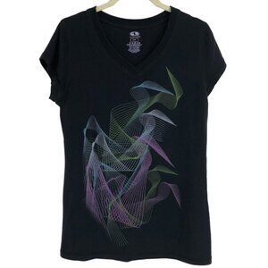 Athletic Works Black Abstract Graphic Short Sleeve Scoop Neck  T-shirt size S